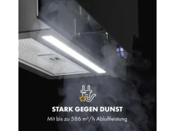 Klarstein Amelia Dunstabzugshaube 123W 60x47x23,5cm LED-Beleuchtung Touch Glas Schwarz
