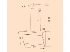 Klarstein Aurica 60 Dunstabzugshaube 60cm 600 m³/h LED Touch Glas Schwarz