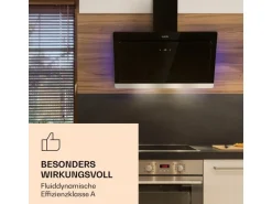 Klarstein Aurora Eco 90 Dunstabzugshaube 550 m³/h 90cm Kopffrei Ambientelicht Schwarz