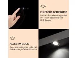Klarstein Aurora Eco 60 Dunstabzugshaube 550 m³/h 60cm Kopffrei Ambientelicht EEC A++ Schwarz