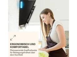 Klarstein Aurora Eco 60 Dunstabzugshaube 550 m³/h 60cm Kopffrei Ambientelicht EEC A++ Schwarz