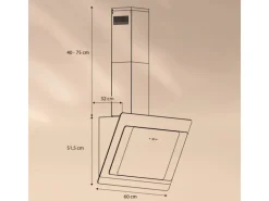 Klarstein Aurora Eco 60 Dunstabzugshaube 550 m³/h 60cm Kopffrei Ambientelicht EEC A++ Schwarz