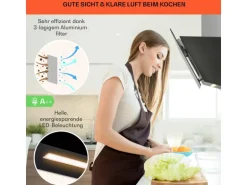 Klarstein Ava 60 Dunstabzugshaube 60cm Wandhaube WiFi A++ 515m³/h Touch