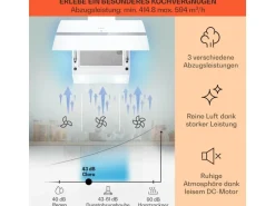 Klarstein Clara 60 Dunstabzugshaube Glas 509 m³/h Touch Ambiente-Licht Weiß