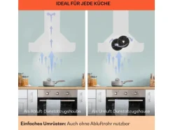 Klarstein Clara 60 Dunstabzugshaube Glas 509 m³/h Touch Ambiente-Licht Weiß