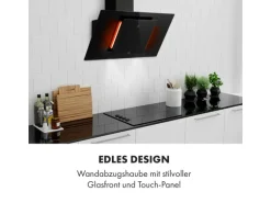 Klarstein Eleonora 90 Dunstabzugshaube 420 m³/h Touch-Panel Ambiente-Licht Schwarz