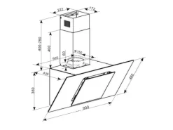 Klarstein Eleonora 90 Dunstabzugshaube 420 m³/h Touch-Panel Ambiente-Licht Schwarz