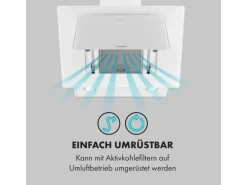 Klarstein Eleonora 60 Dunstabzugshaube 426 m³/h Touch-Panel Ambiente-Licht Weiß