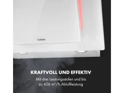 Klarstein Eleonora 60 Dunstabzugshaube 426 m³/h Touch-Panel Ambiente-Licht Weiß