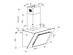 Klarstein Eleonora 60 Dunstabzugshaube 426 m³/h Touch-Panel Ambiente-Licht Weiß