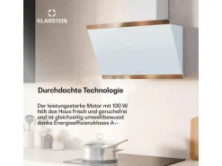Klarstein FlashLine 60 Dunstabzugshaube A++ 524 m³/h 3 Stufen Touch Abluft/Umluft 100 W Weiß