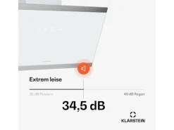 Klarstein FlashLine Dunstabzugshaube A++ 524m³/h 3 Stufen Touch LED Abluft/Umluft 100W Weiß