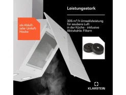Klarstein Laurel 60 Dunstabzugshaube 60cm Abluft 247 m³/h LED Touch Weiß