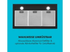 Klarstein Limelight Dunstabzugshaube 90cm Wandhaube 600m³/h Schwarz