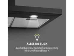 Klarstein Limelight Dunstabzugshaube 90cm Wandhaube 600m³/h Schwarz