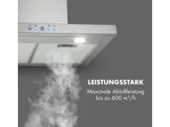 Klarstein Limelight Dunstabzugshaube 60cm Wandhaube 600m³/h Edelstahl Silber