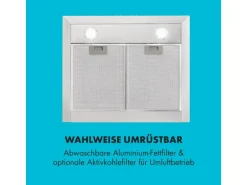 Klarstein Limelight Dunstabzugshaube 60cm Wandhaube 600m³/h Edelstahl Silber