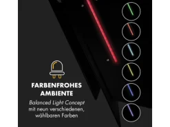 Klarstein Mirage 90 Dunstabzugshaube 550 m³/h Touch-Panel RGB-Ambiente-Licht A++ Schwarz