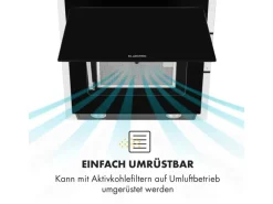 Klarstein Mirage 60 Dunstabzugshaube 550m³/h Touch-Panel RGB-Ambiente-Licht Glas Schwarz