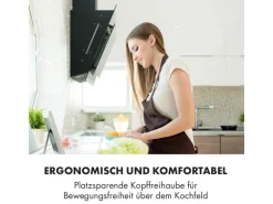 Klarstein Mirage 60 Dunstabzugshaube 550m³/h Touch-Panel RGB-Ambiente-Licht Glas Schwarz