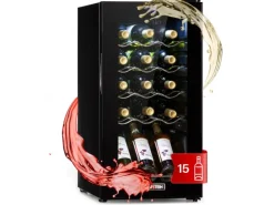 Klarstein Shiraz 15 Slim Uno Weinkühlschrank 44 L Touch-Bedienfeld 5-18°C