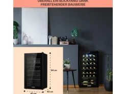 Klarstein Shiraz 28 Uno Weinkühlschrank 74 L 28 Flaschen Touch-Bedienfeld 5-18°C