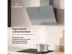 Klarstein Silver Lining 60 Dunstabzugshaube 60cm 600m³/h EEK A Edelstahl Silber