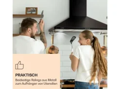 Klarstein Victoria 90 Dunstabzugshaube 90cm Retro-Design 644,5m³/h 2 LED-Lampen Schwarz