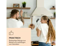 Klarstein Victoria Dunstabzugshaube 60cm Retro-Design 644,5m³/h 2 LED-Lampen Creme