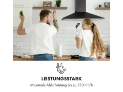 Klarstein Zugspitze 90 Dunstabzugshaube Wandanbau 65W 330m³/h LED Schwarz