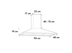 Klarstein Zugspitze 90 Dunstabzugshaube Wandanbau 65W 330m³/h LED Schwarz