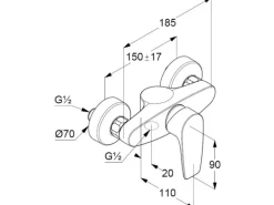 Kludi Brause-Einhandmischer PURE&SOLID in Chrom