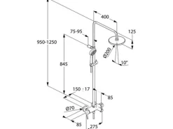 Kludi Einhebelmischer Dual Shower System mit Wanneneinlauf LOGO in Chrom