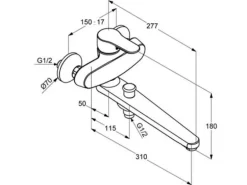 Kludi Spezial Wannenfüll- und Brause-Einhandmischer OBJEKTA in Chrom