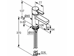 Kludi Waschtisch-Einhandmischer ohne Ablaufgarnitur ZENTA in Chrom