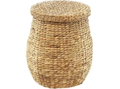 Kobolo Aufbewahrungskorb Wäschekorb aus Geflochtener Wasserhyazinthe