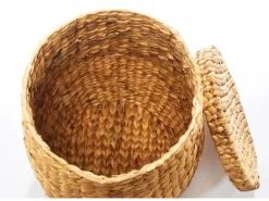 Kobolo Aufbewahrungskorb Wäschekorb aus Geflochtener Wasserhyazinthe