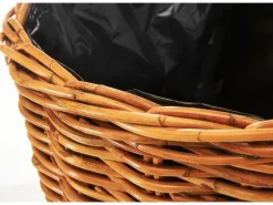 Kobolo Pflanzkorb Übertopf Pflanzkübel  Rattan Lacak Rund mit Folie