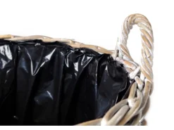 Kobolo Pflanzkorb Übertopf Pflanzkübel  Rattan Kubu Grey Rund mit Folie