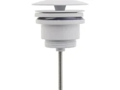 Kronenbach Ablaufventil Schaftventil rund und kurz für Waschtisch ohne Überlauf in Weiß Matt