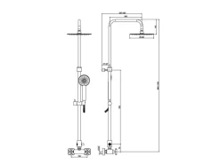 Kronenbach Duschsäule mit Kopfbrause Ø 22,5 cm Zeta 2.0 in Chrom