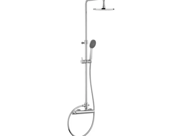 Kronenbach Duschsystem 2.0 rund mit Einhebelmischer und Kopfbrause 22,5 cm in Chrom