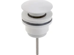 Kronenbach Pop Up Ablaufventil rund und kurz in Weiß Matt