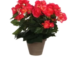 Kunstblume Begonia Dunkelrosa Topf-Ø 11,5 cm H 30 cm, Ø: 25 cm