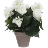 Kunstblume Begonia Weiß Topf-Ø 11,5 cm H 30 cm, Ø: 25 cm