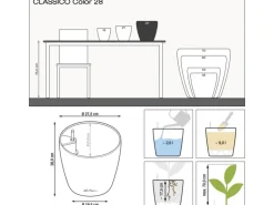 Lechuza® Pflanzgefäß Classico Color 28 Schiefergrau Ø 28 cm