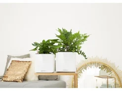 Lechuza® Pflanzgefäß Cube Glossy 16 Weiß highgloss 17 cm x 17 cm