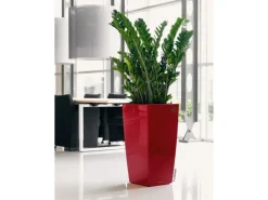 Lechuza® Pflanzgefäß Cubico Premium 50 cm x 50 cm Scarlet Rot hochglanz