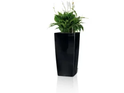 Lechuza® Pflanzgefäß Cubico Premium 50 cm x 50 cm Schwarz hochglanz