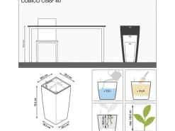 Lechuza® Pflanzgefäß Cubico Color 40 Weiß 40 cm x 40 cm